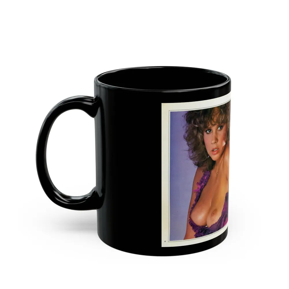 Linda Blair #227 - Partially Topless (Vintage Female Icon) Black Coffee Mug-Go Mug Yourself