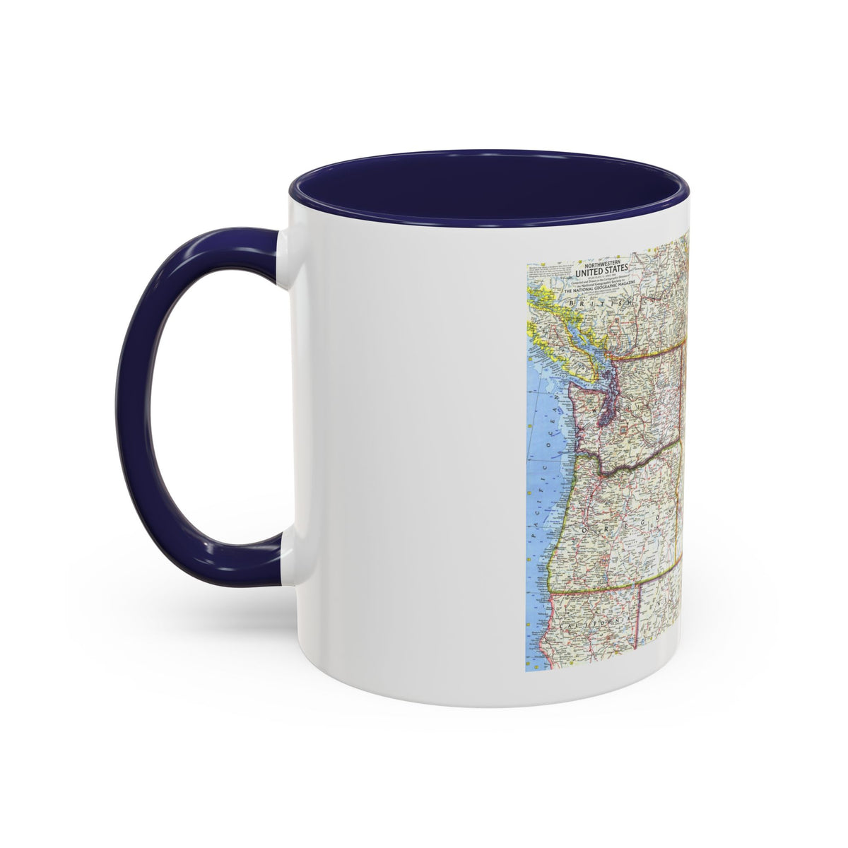USA - Northwestern (1960) (Map) Accent Coffee Mug