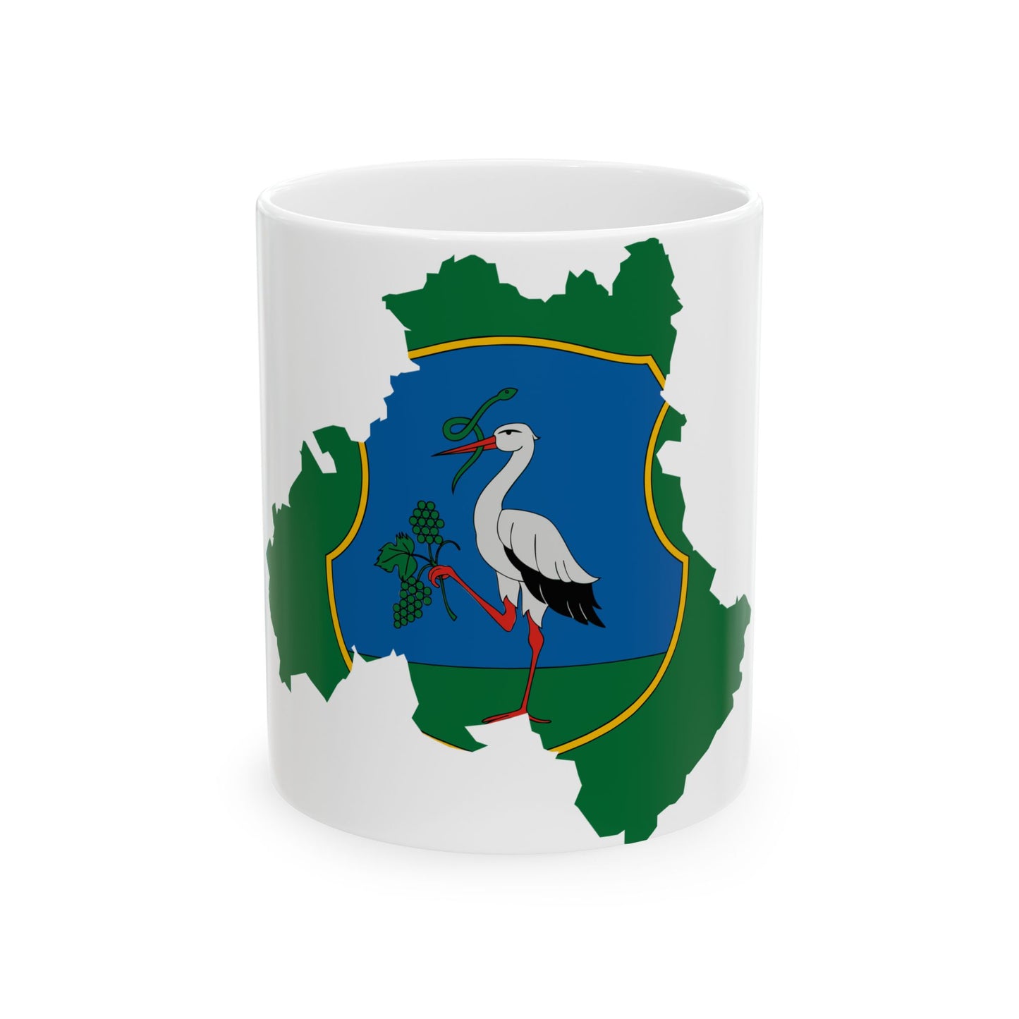 Flag-map of Heves County (Hungary) White Coffee Mug