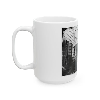 Washington, D.C. Convalescent Soldiers And Others Outside Quarters Of The Sanitary Commission Home Lodge (U.S. Civil War) White Coffee Mug