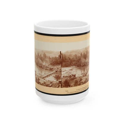 A Canvas Pontoon Bridge (U.S. Civil War) White Coffee Mug