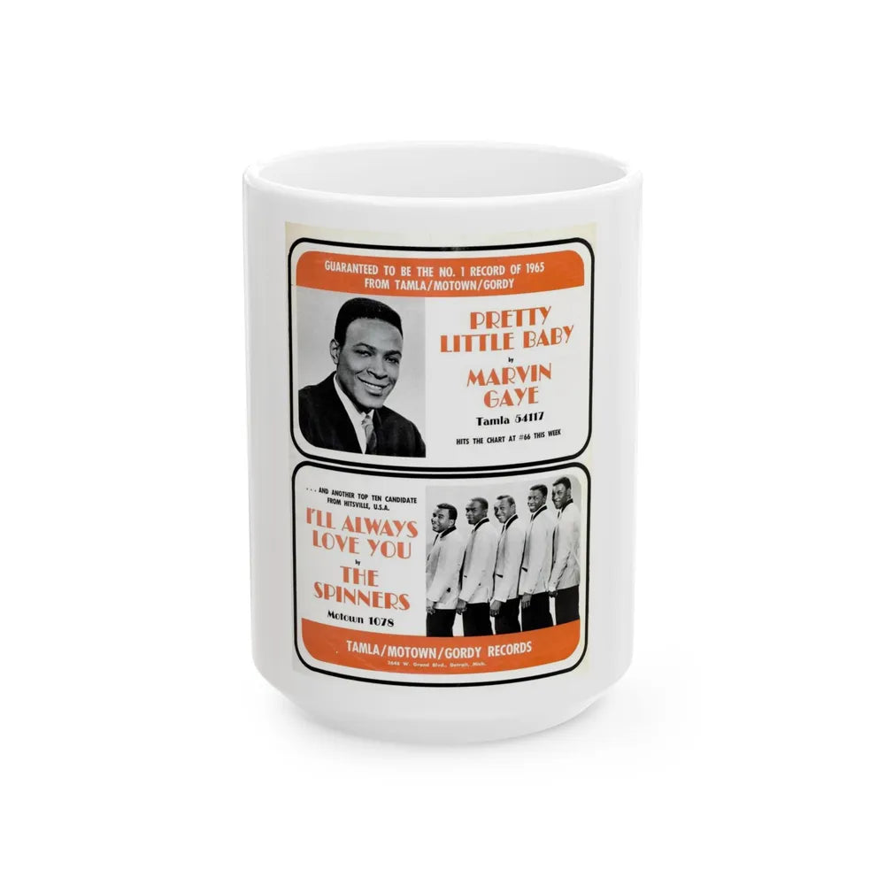 Tamla Motown 1965 (Music Poster) White Coffee Mug-15oz-Go Mug Yourself