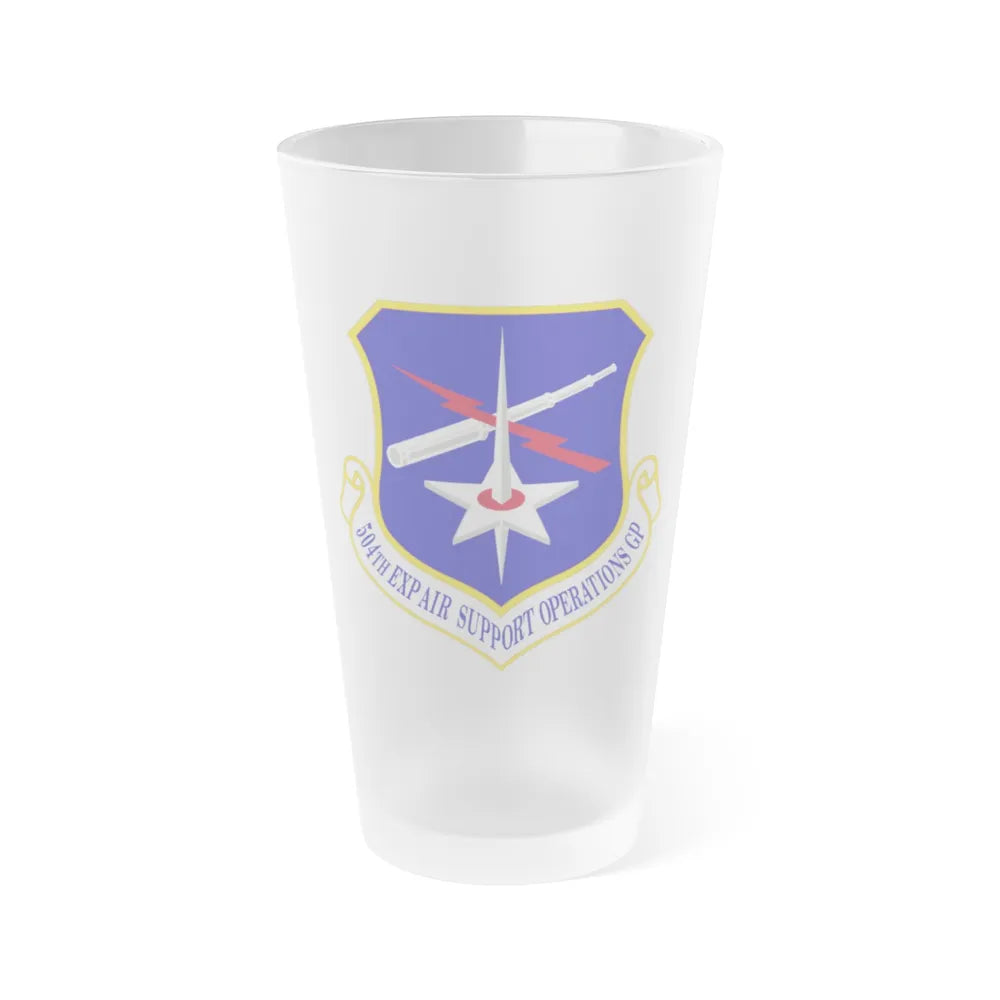 504th Expeditionary Air Support Operations Group (U.S. Air Force) Frosted Pint Glass 16oz-Go Mug Yourself