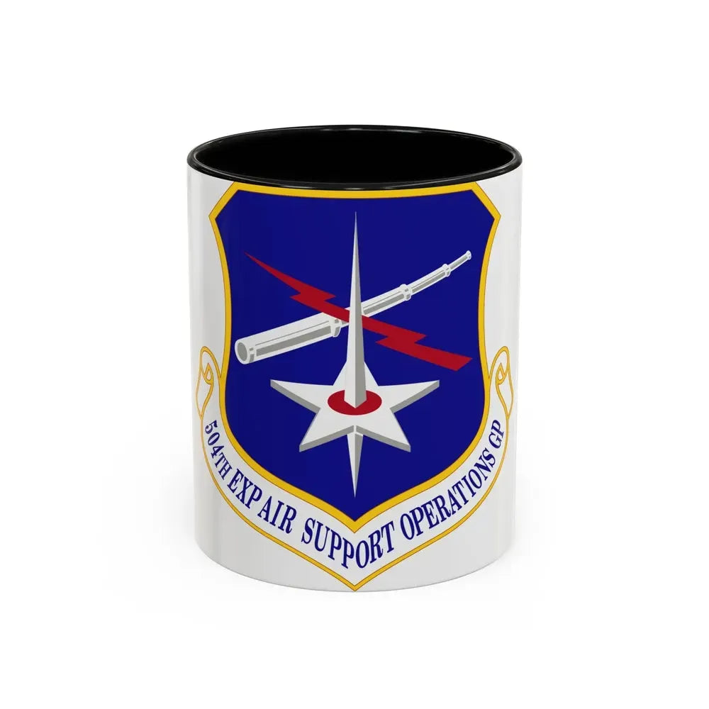 504th Expeditionary Air Support Operations Group (U.S. Air Force) Accent Coffee Mug 11oz Black - Go Mug Yourself