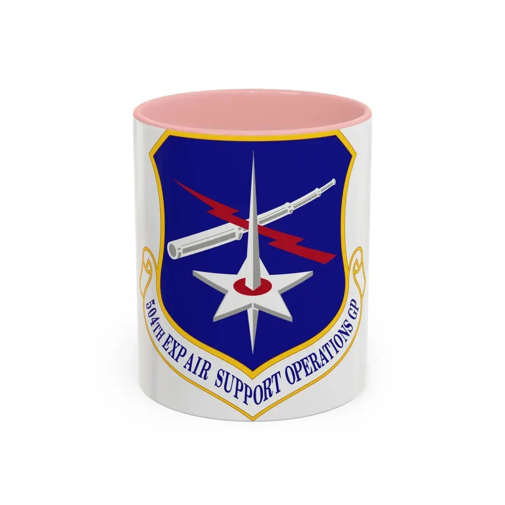 504th Expeditionary Air Support Operations Group (U.S. Air Force) Accent Coffee Mug 11oz Pink - Go Mug Yourself
