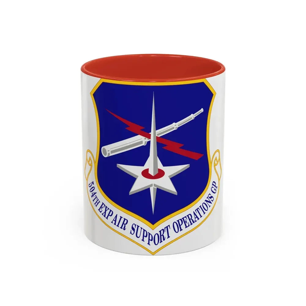 504th Expeditionary Air Support Operations Group (U.S. Air Force) Accent Coffee Mug 11oz Red - Go Mug Yourself