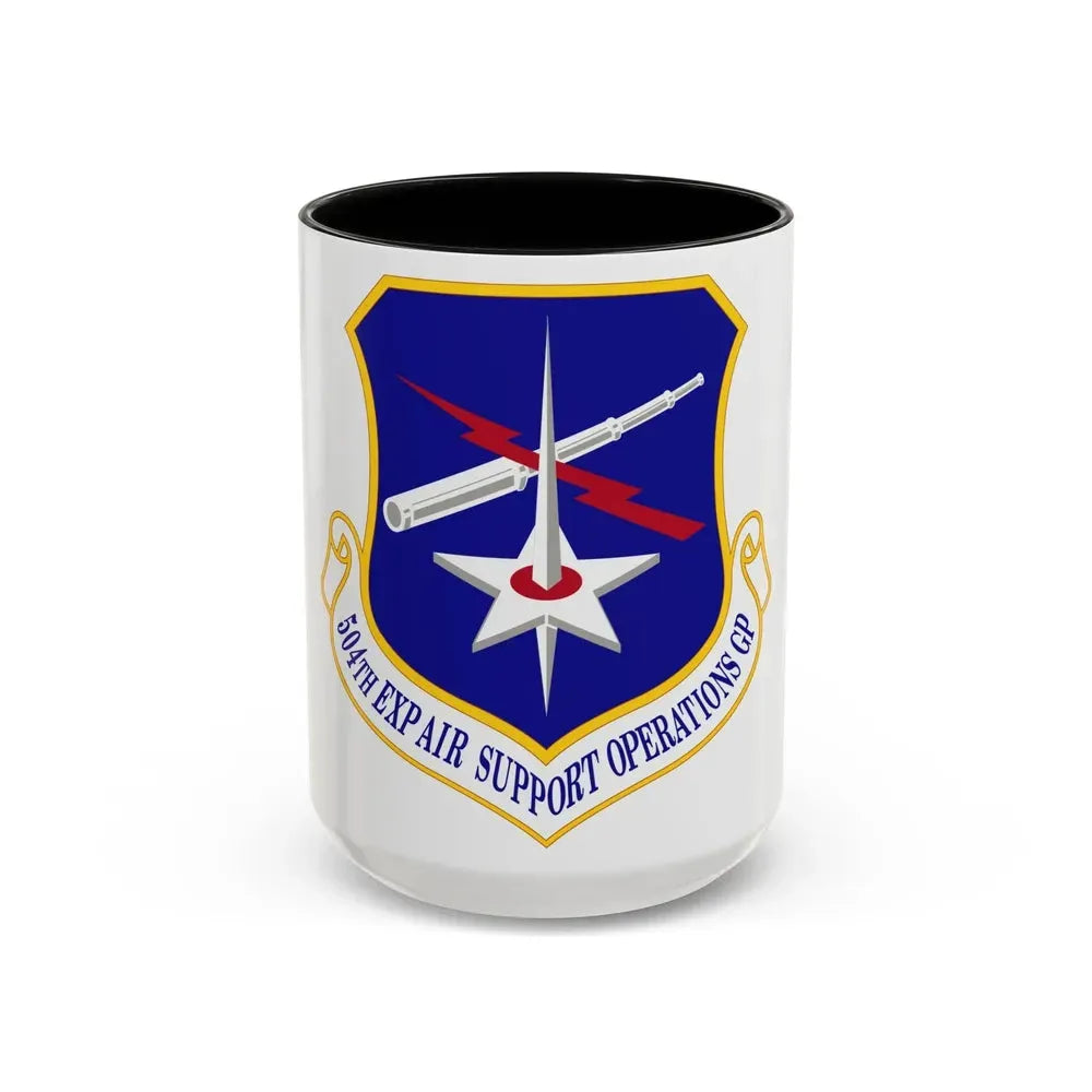 504th Expeditionary Air Support Operations Group (U.S. Air Force) Accent Coffee Mug 15oz Black - Go Mug Yourself