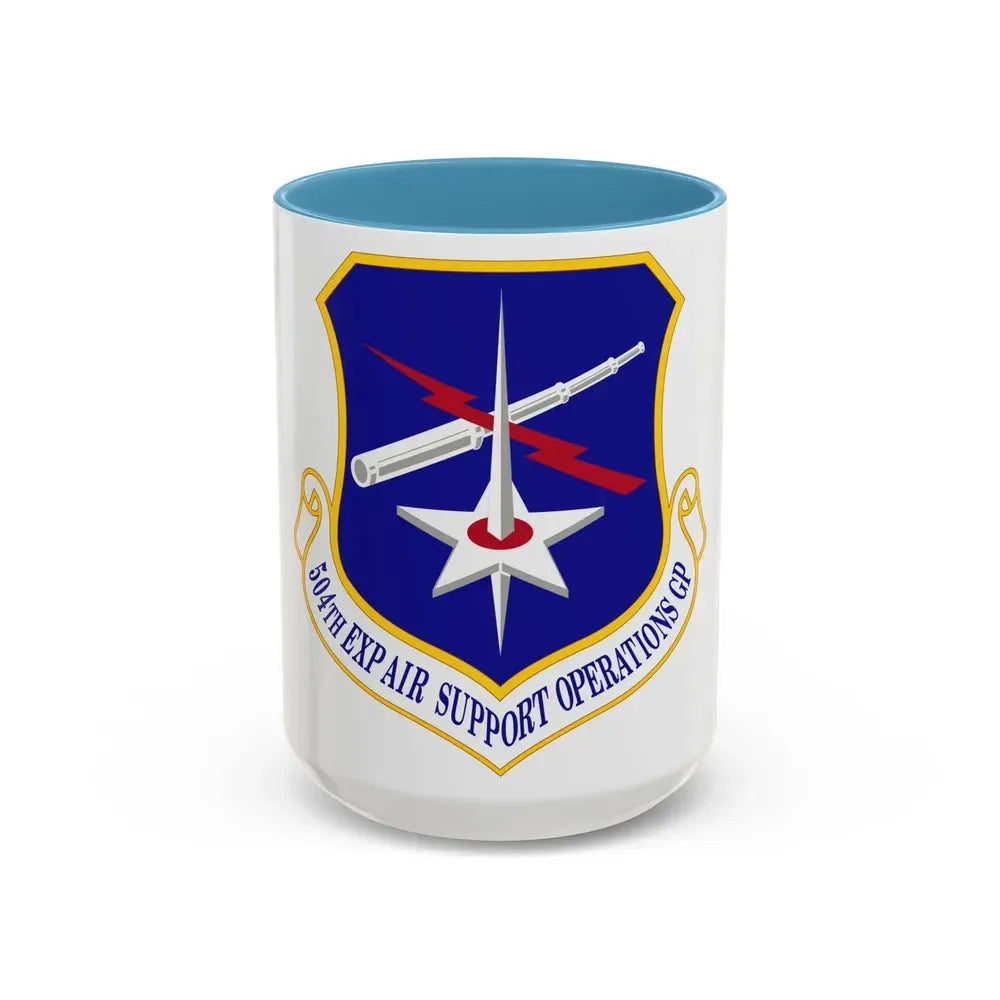 504th Expeditionary Air Support Operations Group (U.S. Air Force) Accent Coffee Mug 15oz Light Blue - Go Mug Yourself