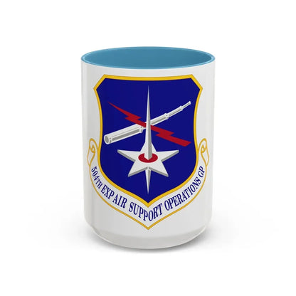 504th Expeditionary Air Support Operations Group (U.S. Air Force) Accent Coffee Mug 15oz Light Blue - Go Mug Yourself
