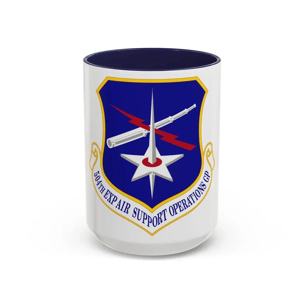 504th Expeditionary Air Support Operations Group (U.S. Air Force) Accent Coffee Mug 15oz Navy - Go Mug Yourself
