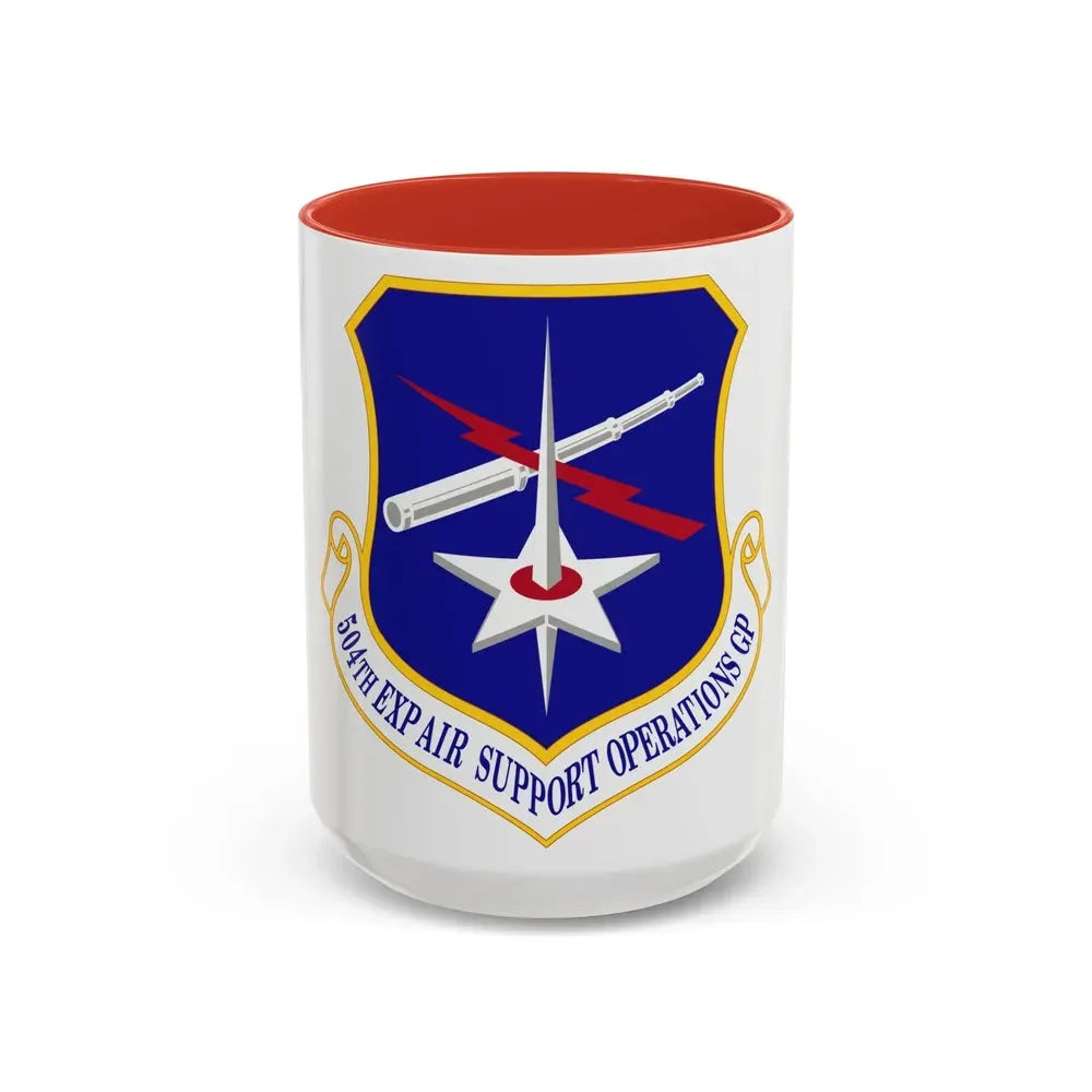 504th Expeditionary Air Support Operations Group (U.S. Air Force) Accent Coffee Mug 15oz Red - Go Mug Yourself