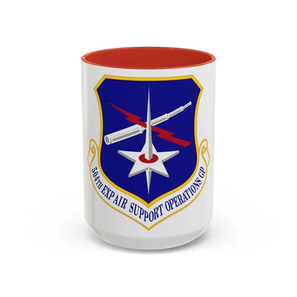 504th Expeditionary Air Support Operations Group (U.S. Air Force) Accent Coffee Mug 15oz Red - Go Mug Yourself