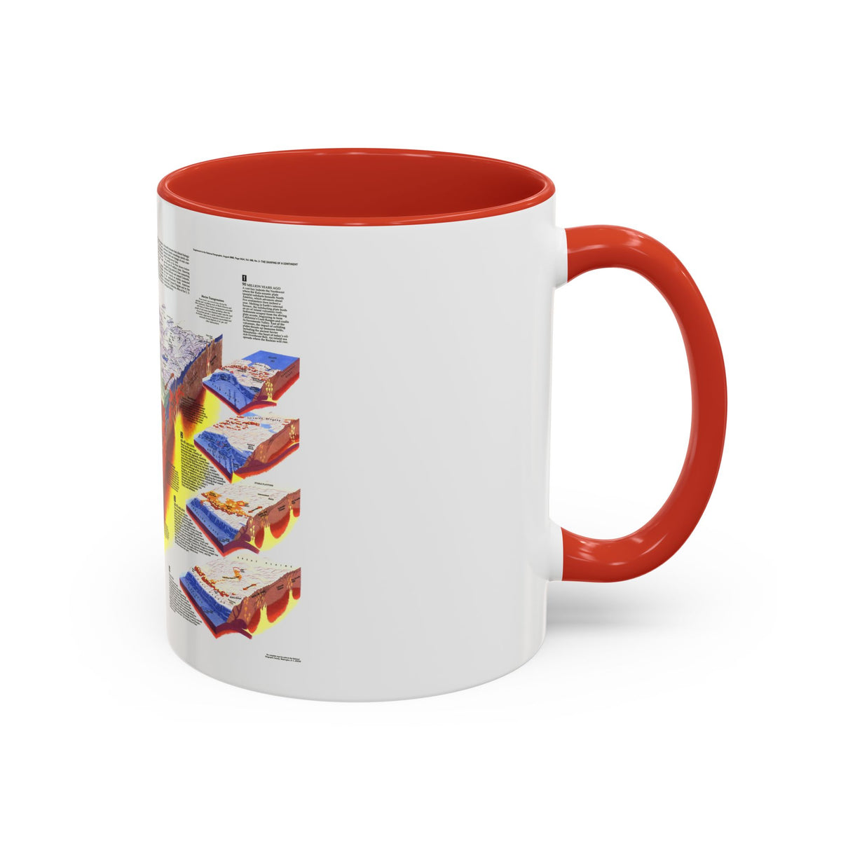 North America - The Shaping of a Continent (1985) (Map) Accent Coffee Mug