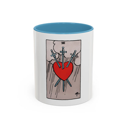 The 3 of Swords (Tarot Card) Accent Coffee Mug