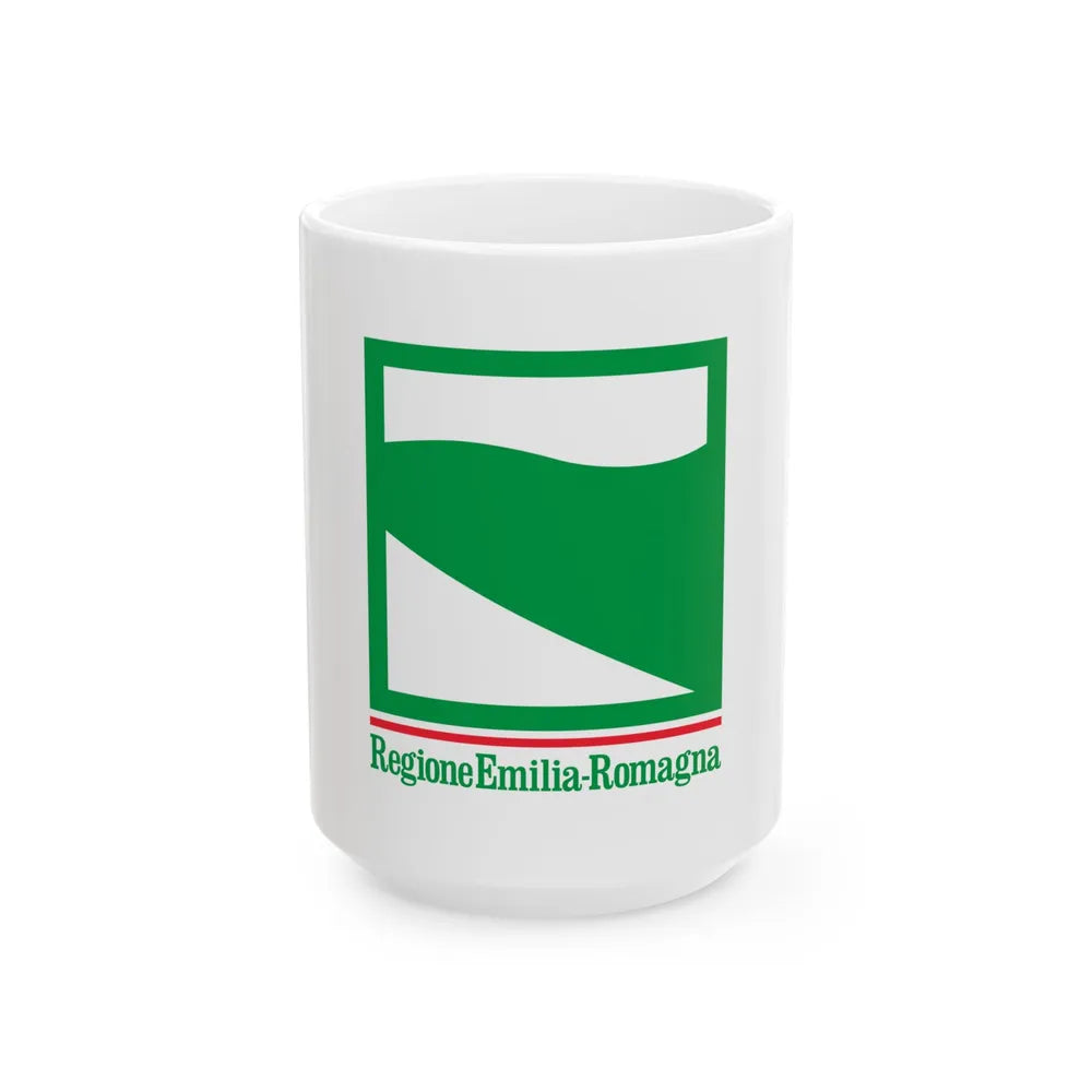 Flag of Emilia Romagna Italy - White Coffee Mug-15oz-Go Mug Yourself