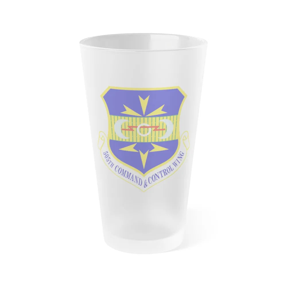 505th Command and Control Wing (U.S. Air Force) Frosted Pint Glass 16oz-16oz-Frosted-Go Mug Yourself