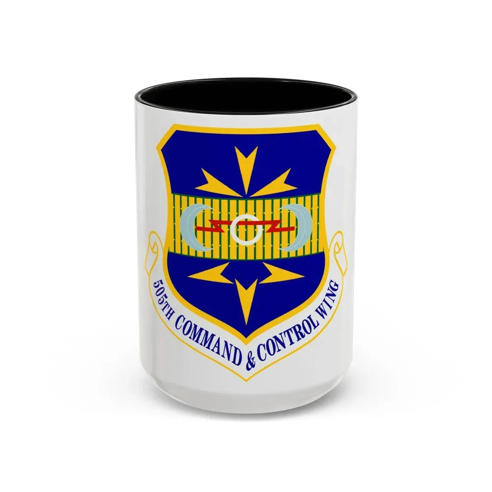 505th Command and Control Wing (U.S. Air Force) Accent Coffee Mug 15oz Black - Go Mug Yourself
