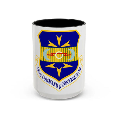 505th Command and Control Wing (U.S. Air Force) Accent Coffee Mug 15oz Black - Go Mug Yourself