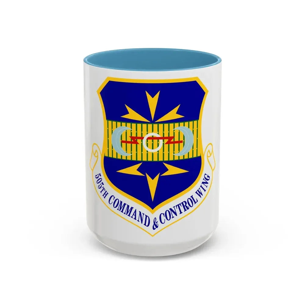 505th Command and Control Wing (U.S. Air Force) Accent Coffee Mug 15oz Light Blue - Go Mug Yourself