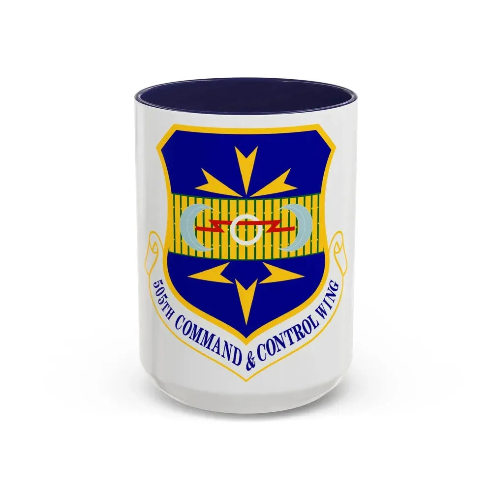 505th Command and Control Wing (U.S. Air Force) Accent Coffee Mug 15oz Navy - Go Mug Yourself