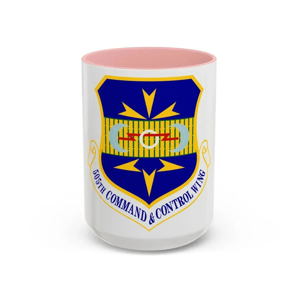 505th Command and Control Wing (U.S. Air Force) Accent Coffee Mug 15oz Pink - Go Mug Yourself