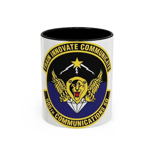 505th Communications Squadron (U.S. Air Force) Accent Coffee Mug 11oz Black - Go Mug Yourself