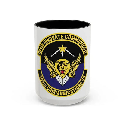 505th Communications Squadron (U.S. Air Force) Accent Coffee Mug 15oz Black - Go Mug Yourself