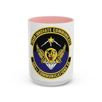 505th Communications Squadron (U.S. Air Force) Accent Coffee Mug 15oz Pink - Go Mug Yourself