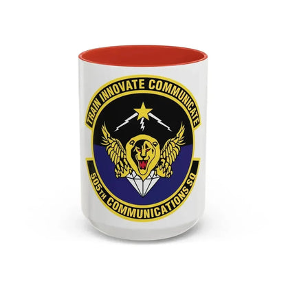 505th Communications Squadron (U.S. Air Force) Accent Coffee Mug 15oz Red - Go Mug Yourself