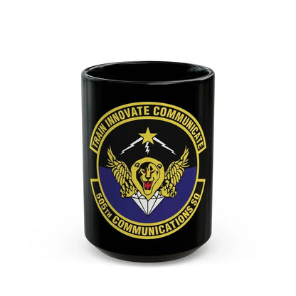 505th Communications Squadron (U.S. Air Force) Black Coffee Mug 15oz - Go Mug Yourself
