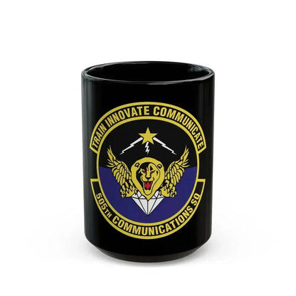 505th Communications Squadron (U.S. Air Force) Black Coffee Mug 15oz - Go Mug Yourself