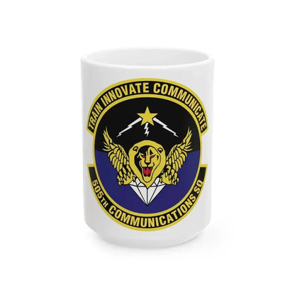 505th Communications Squadron (U.S. Air Force) White Coffee Mug 15oz - Go Mug Yourself
