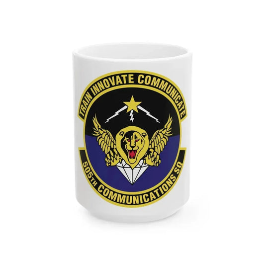 505th Communications Squadron (U.S. Air Force) White Coffee Mug 15oz - Go Mug Yourself