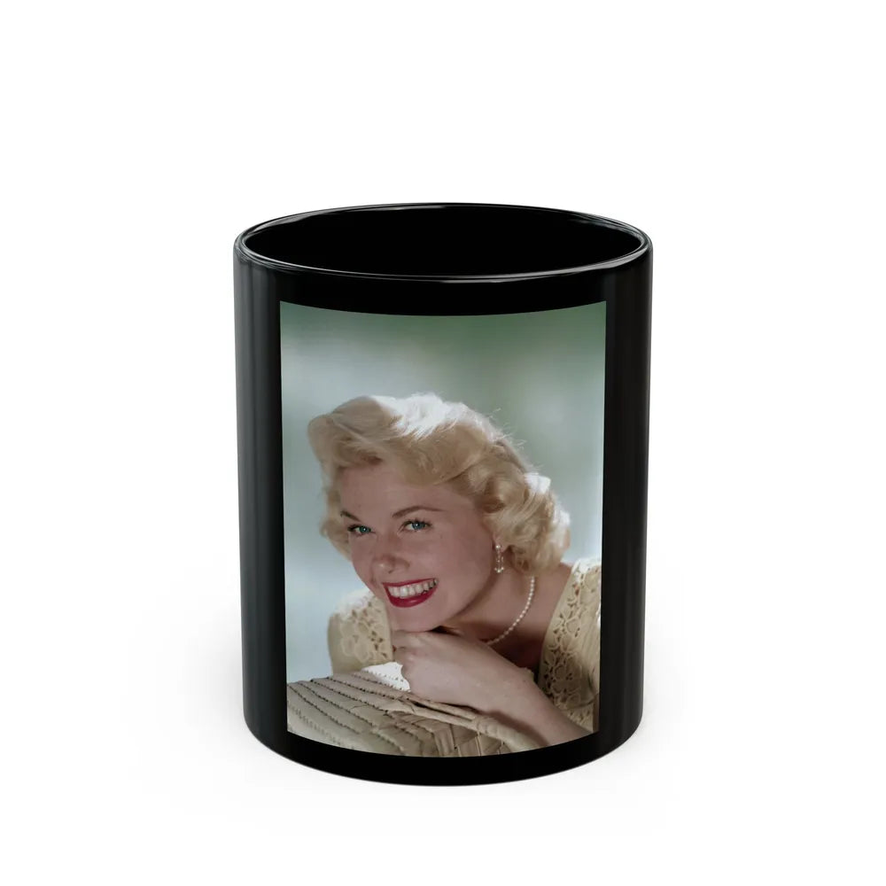 Doris Day #114 (Vintage Female Icon) Black Coffee Mug-11oz-Go Mug Yourself