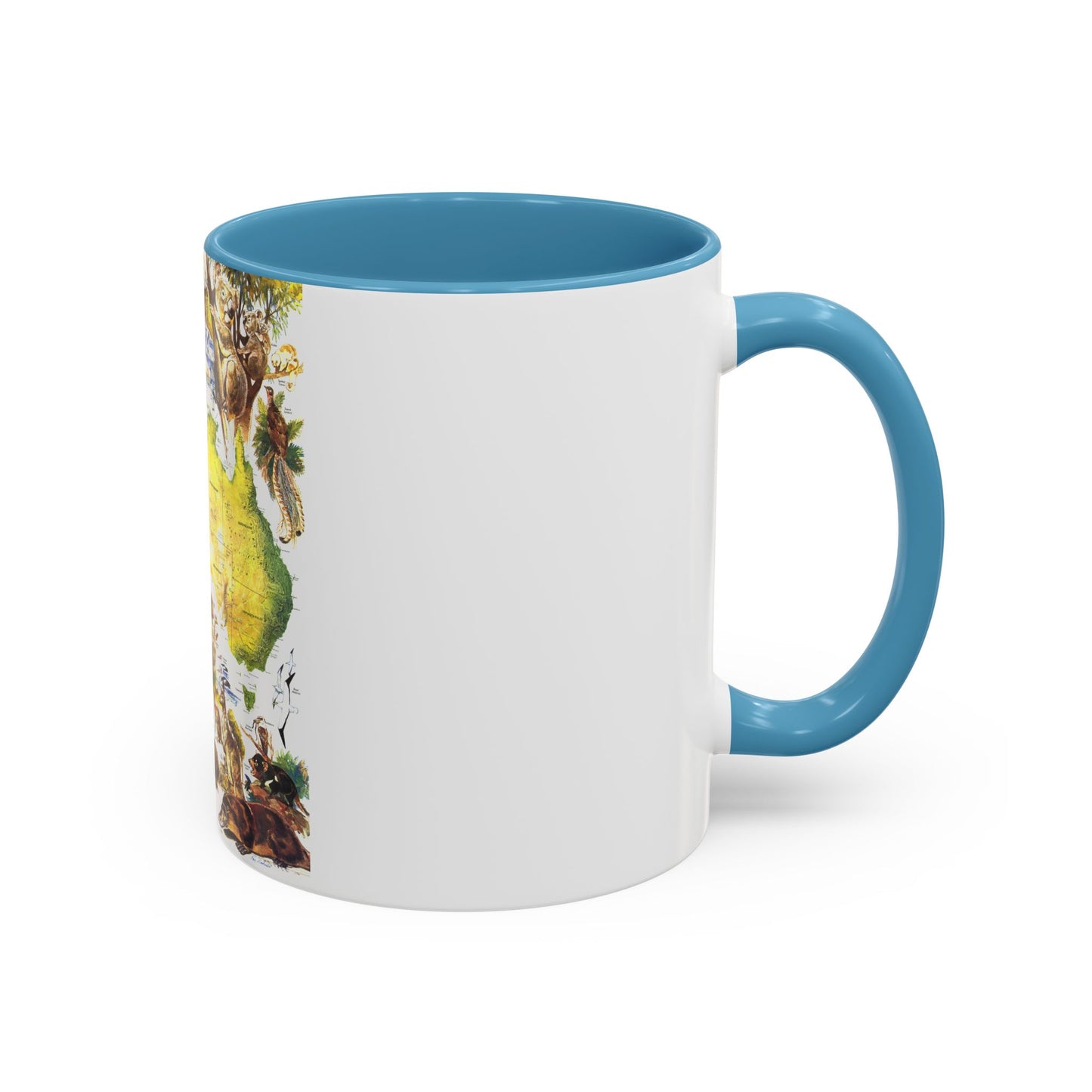 Australia- Land of Living Fossils (1979) (Map) Accent Coffee Mug