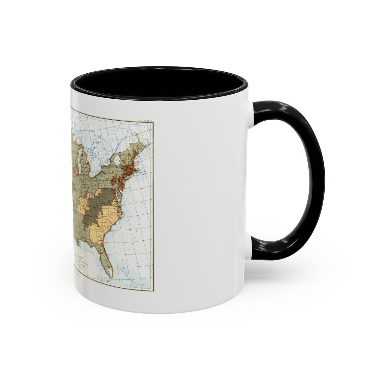 USA - The United States (1892) (Map) Accent Coffee Mug