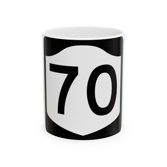 NY-70 (New York) (Road Sign) White Coffee Mug