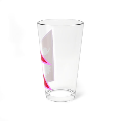 Gay Pride flag of Nepal (Nepal) Pint Glass 16oz