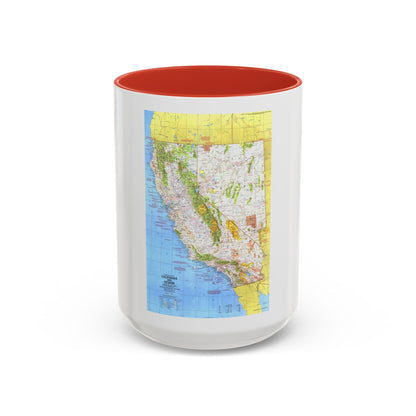 USA - California and Nevada 1 (1974) (Map) Accent Coffee Mug