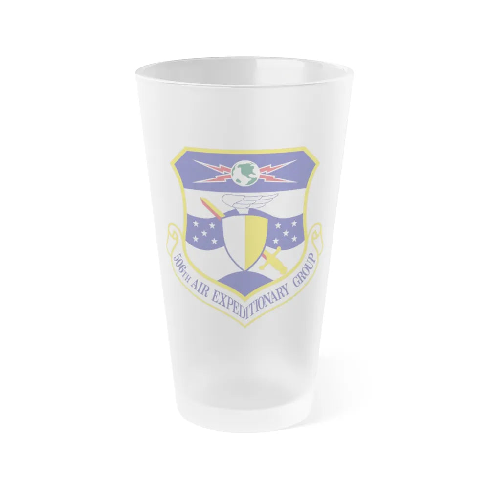 506th Air Expeditionary Group (U.S. Air Force) Frosted Pint Glass 16oz-Go Mug Yourself