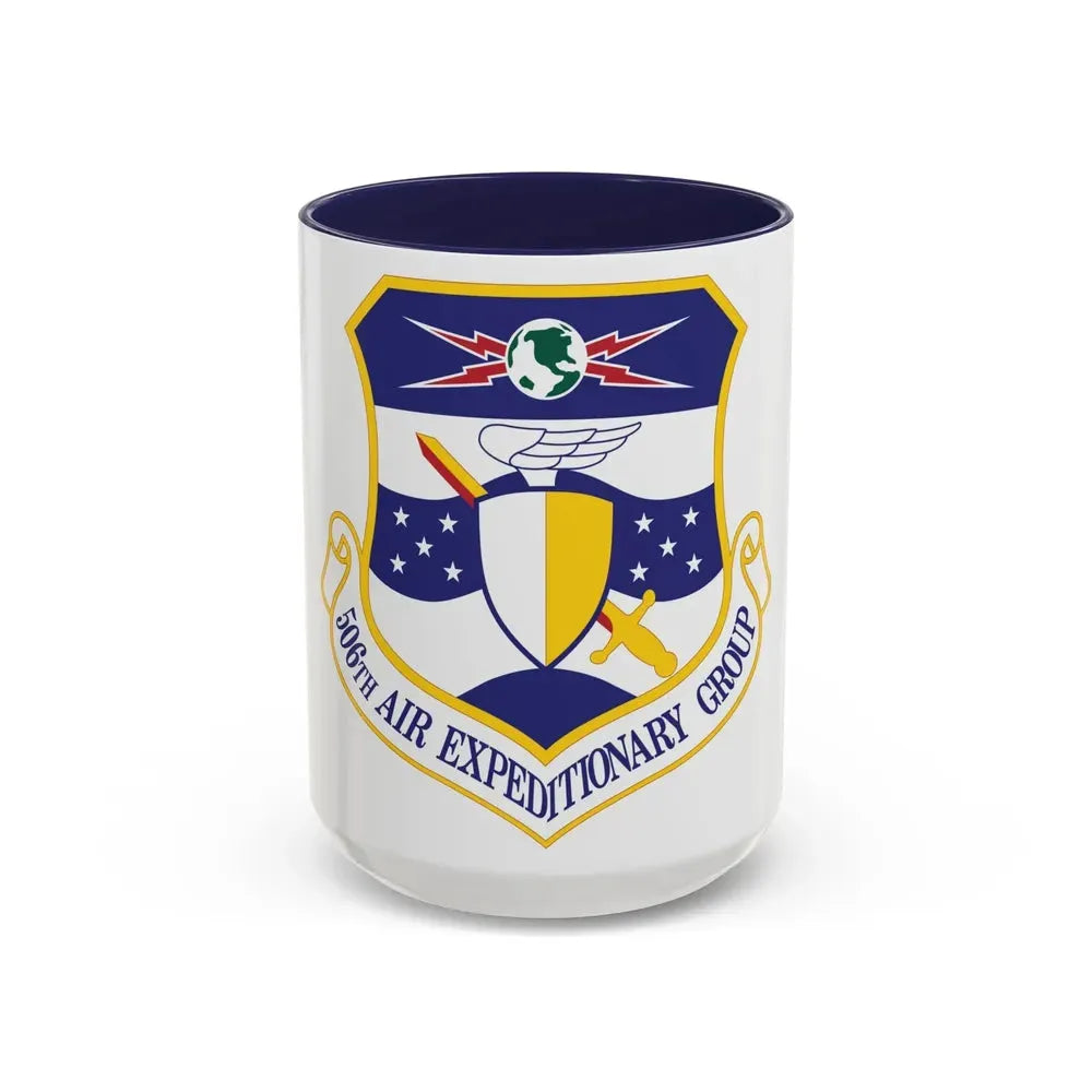 506th Air Expeditionary Group (U.S. Air Force) Accent Coffee Mug 15oz Navy - Go Mug Yourself