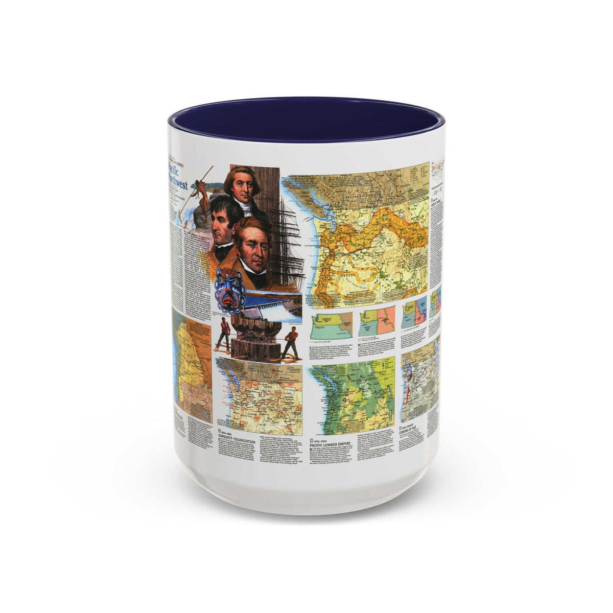 USA - Pacific Northwest 2 (1986) (Map) Accent Coffee Mug