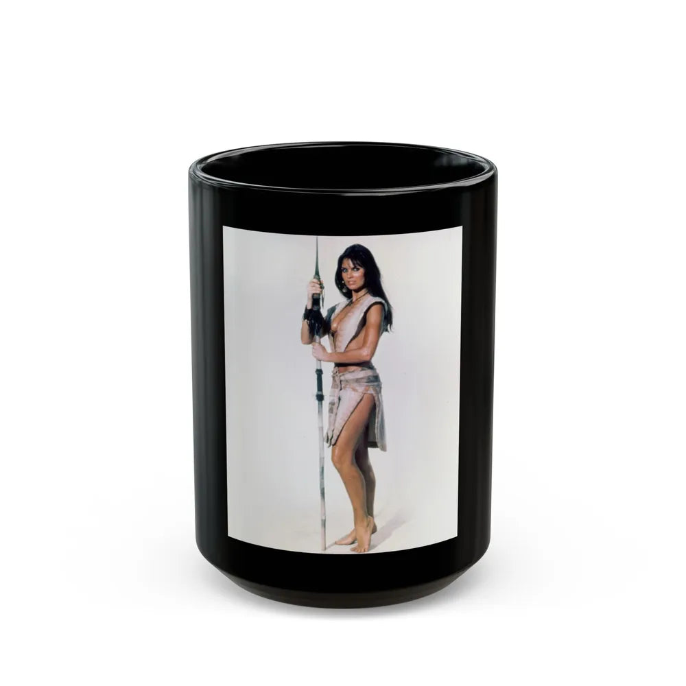 Caroline Munro #301 (Vintage Female Icon) Black Coffee Mug-15oz-Go Mug Yourself