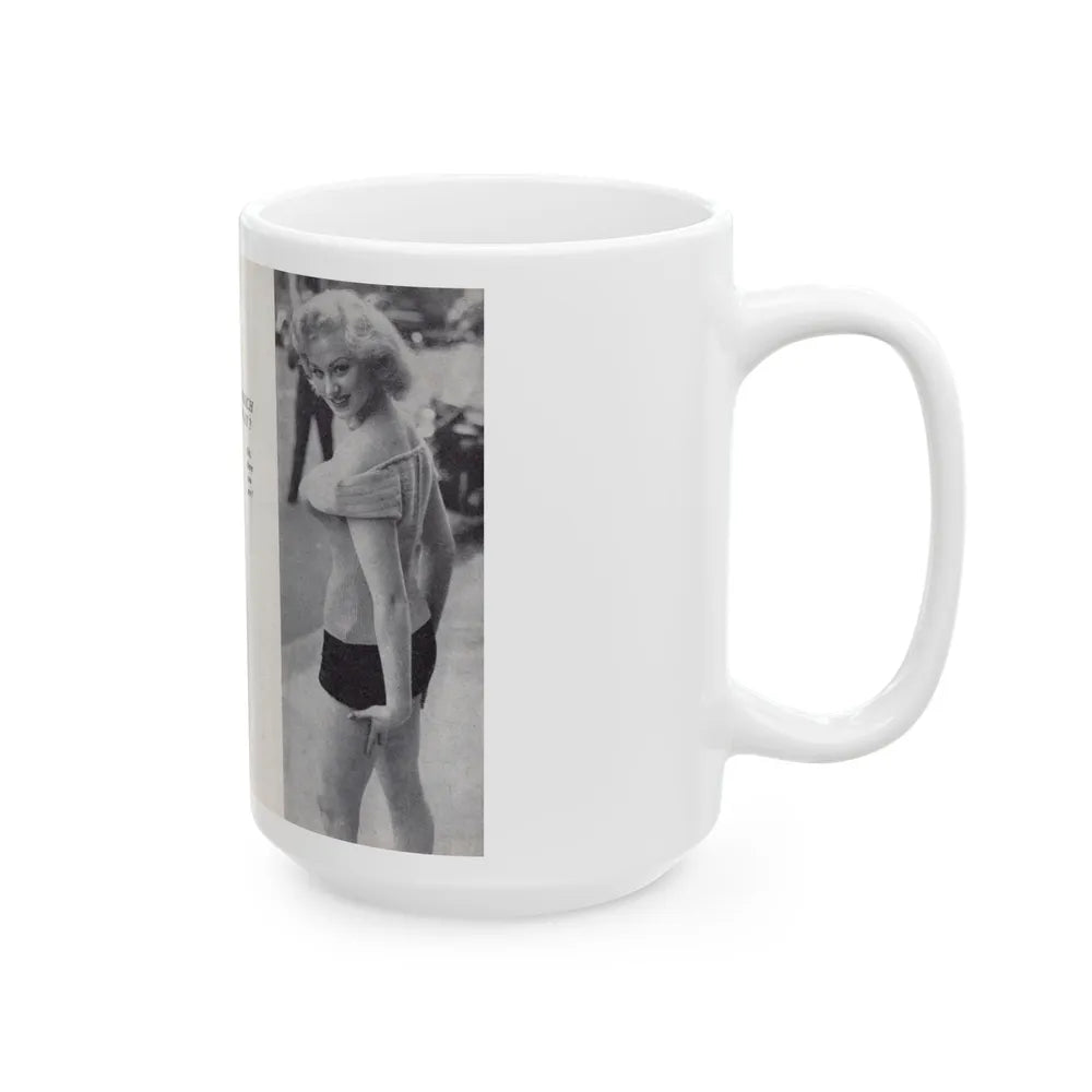 Norma Sykes #146 - 66 PHOTOGRAPHS OF Sabrina U.K. Pocket Mag. Pages 22 & 23 (Vintage Female Icon) White Coffee Mug-Go Mug Yourself