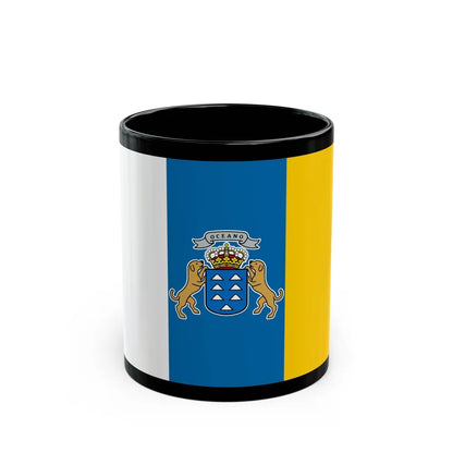 Flag of the Canary Islands Spain - Black Coffee Mug-11oz-Go Mug Yourself