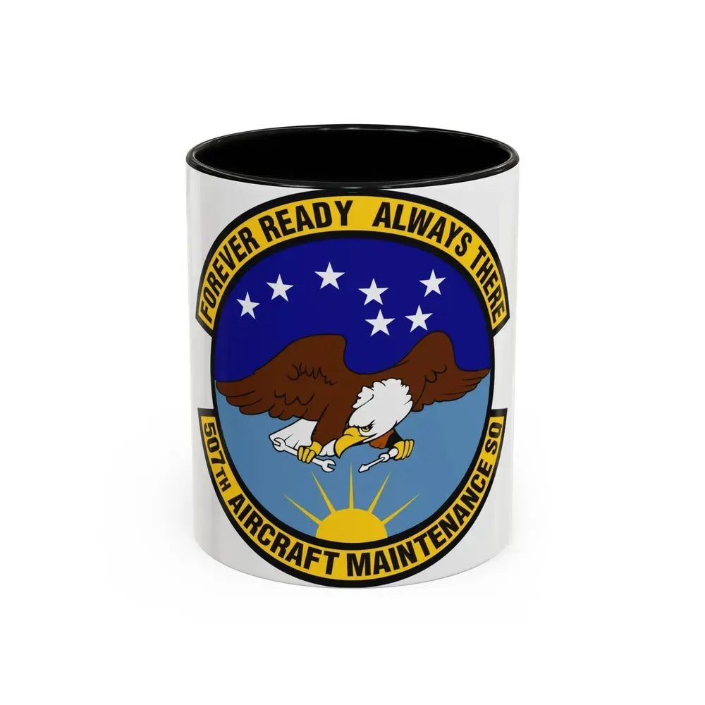 507th Aircraft Maintenance Squadron (U.S. Air Force) Accent Coffee Mug 11oz Black - Go Mug Yourself