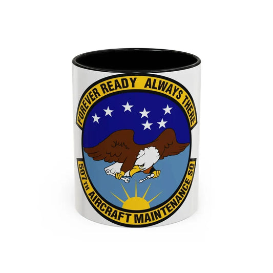 507th Aircraft Maintenance Squadron (U.S. Air Force) Accent Coffee Mug 11oz Black - Go Mug Yourself