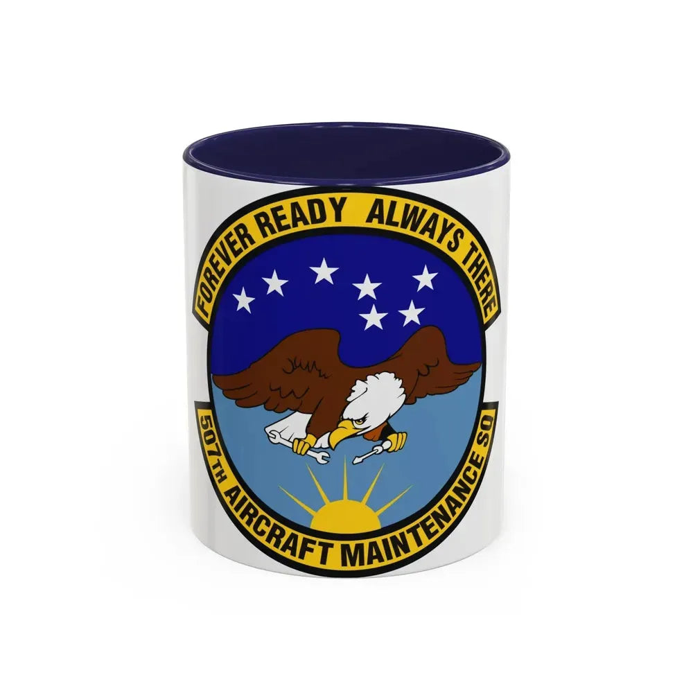 507th Aircraft Maintenance Squadron (U.S. Air Force) Accent Coffee Mug 11oz Navy - Go Mug Yourself