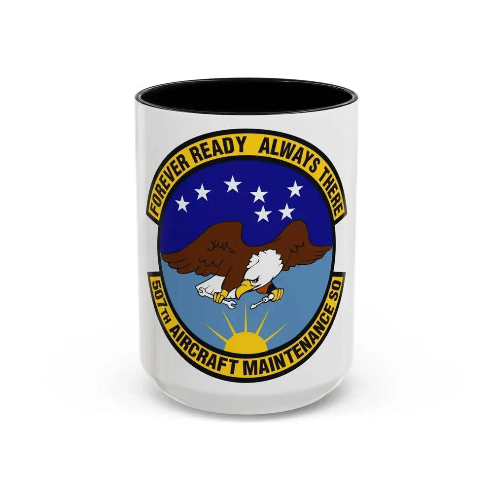 507th Aircraft Maintenance Squadron (U.S. Air Force) Accent Coffee Mug 15oz Black - Go Mug Yourself