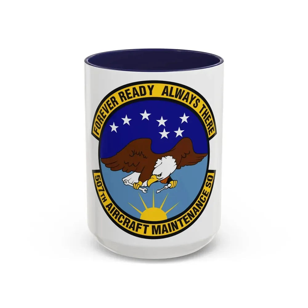 507th Aircraft Maintenance Squadron (U.S. Air Force) Accent Coffee Mug 15oz Navy - Go Mug Yourself